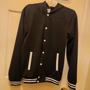Black and White Button-Up Jacket